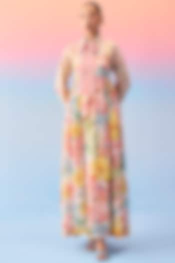 Multi-Colored Organic Fabric Maxi Vacation Dress by Uri by Mrunalini Rao at Pernia's Pop Up Shop