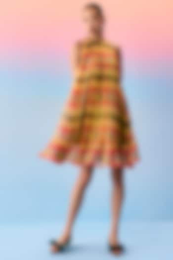 Multi-Colored Organic Fabric Checkered Summer Dress by Uri by Mrunalini Rao at Pernia's Pop Up Shop