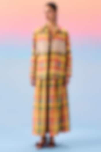 Multi-Colored Organic Fabric Checkered Jacket by Uri by Mrunalini Rao at Pernia's Pop Up Shop