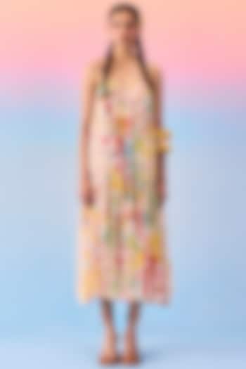 Multi-Colored Organic Fabric Patchwork Vacation Dress by Uri by Mrunalini Rao at Pernia's Pop Up Shop