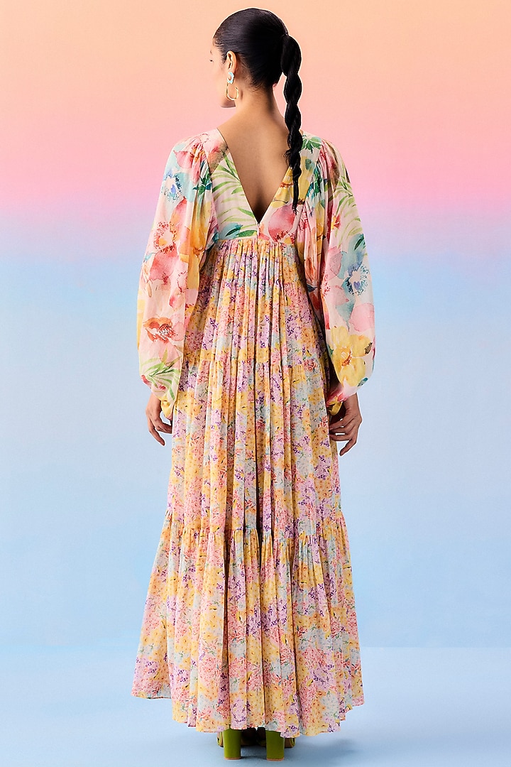 Multi-Colored Organic Fabric Maxi Vacation Dress by Uri by Mrunalini Rao at Pernia's Pop Up Shop