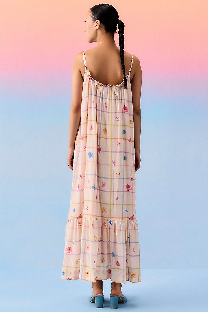 Multi-Colored Organic Fabric Printed Maxi Summer Dress by Uri by Mrunalini Rao at Pernia's Pop Up Shop
