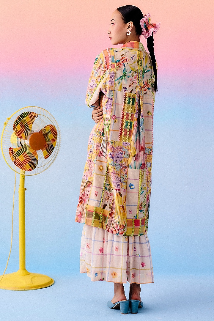 Multi-Colored Organic Fabric Patchwork Jacket by Uri by Mrunalini Rao at Pernia's Pop Up Shop