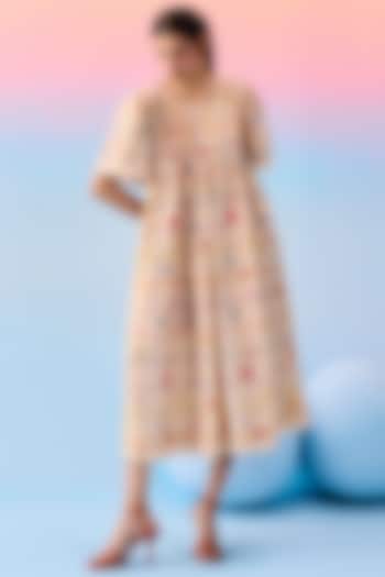 Multi-Colored Organic Fabric A-Line Vacation Dress by Uri by Mrunalini Rao at Pernia's Pop Up Shop