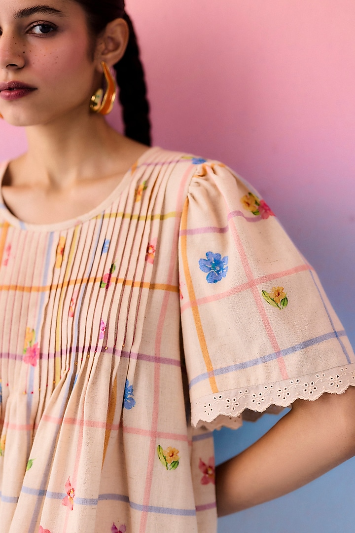 Multi-Colored Organic Fabric A-Line Vacation Dress by Uri by Mrunalini Rao at Pernia's Pop Up Shop