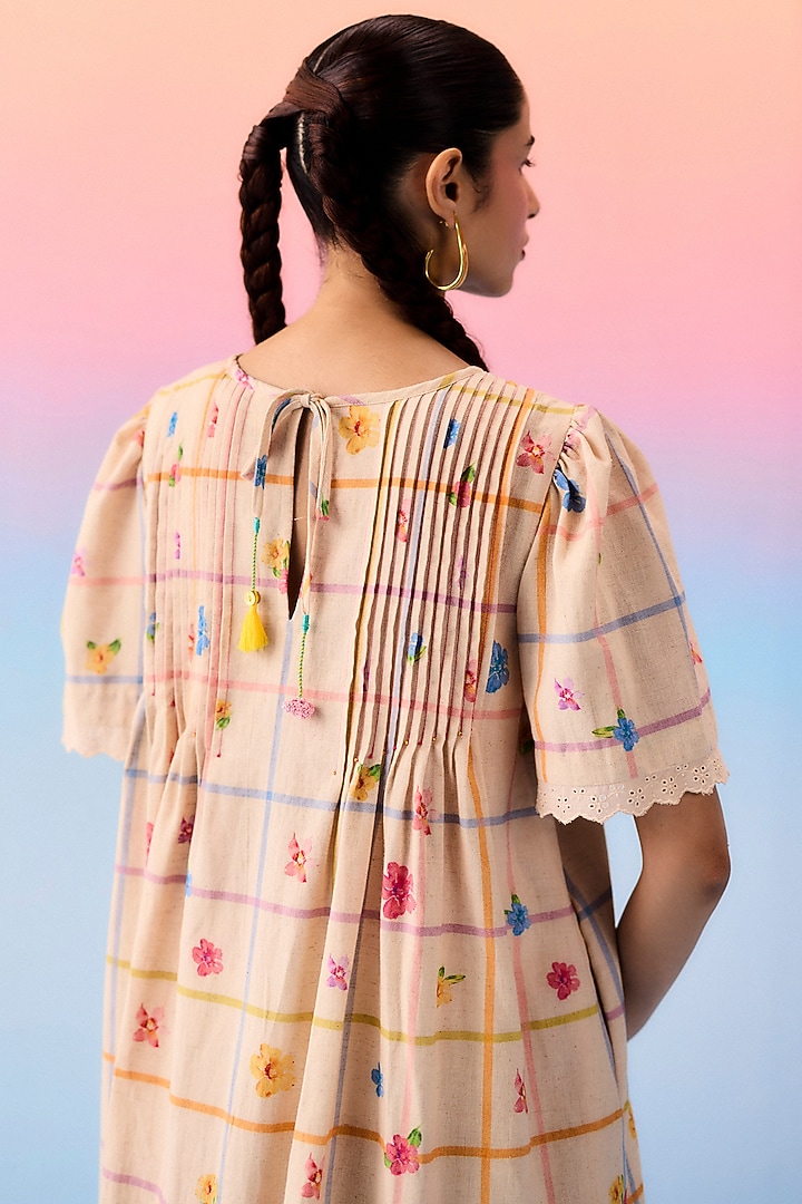 Multi-Colored Organic Fabric A-Line Vacation Dress by Uri by Mrunalini Rao at Pernia's Pop Up Shop