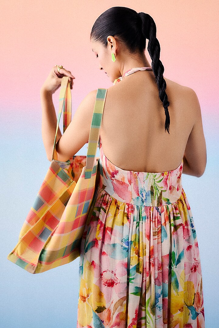 Multi-Colored Organic Fabric Maxi Vacation Dress by Uri by Mrunalini Rao at Pernia's Pop Up Shop
