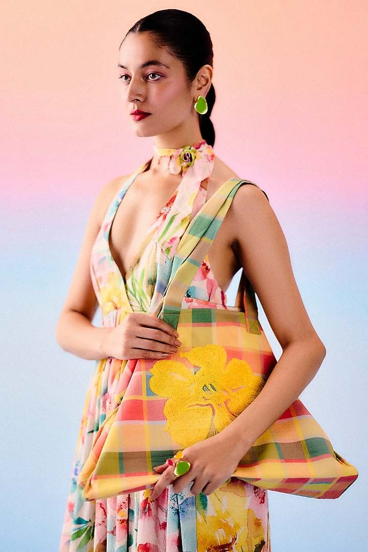 Multi-Colored Organic Fabric Maxi Vacation Dress by Uri by Mrunalini Rao at Pernia's Pop Up Shop