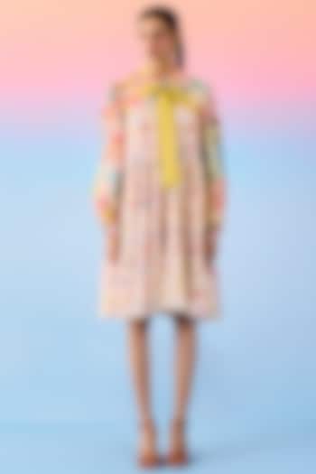 Multi-Colored Organic Fabric Shirt Vacation Dress by Uri by Mrunalini Rao at Pernia's Pop Up Shop