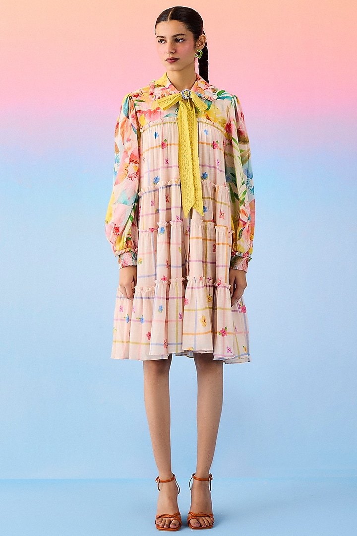 Multi-Colored Organic Fabric Shirt Vacation Dress by Uri by Mrunalini Rao at Pernia's Pop Up Shop