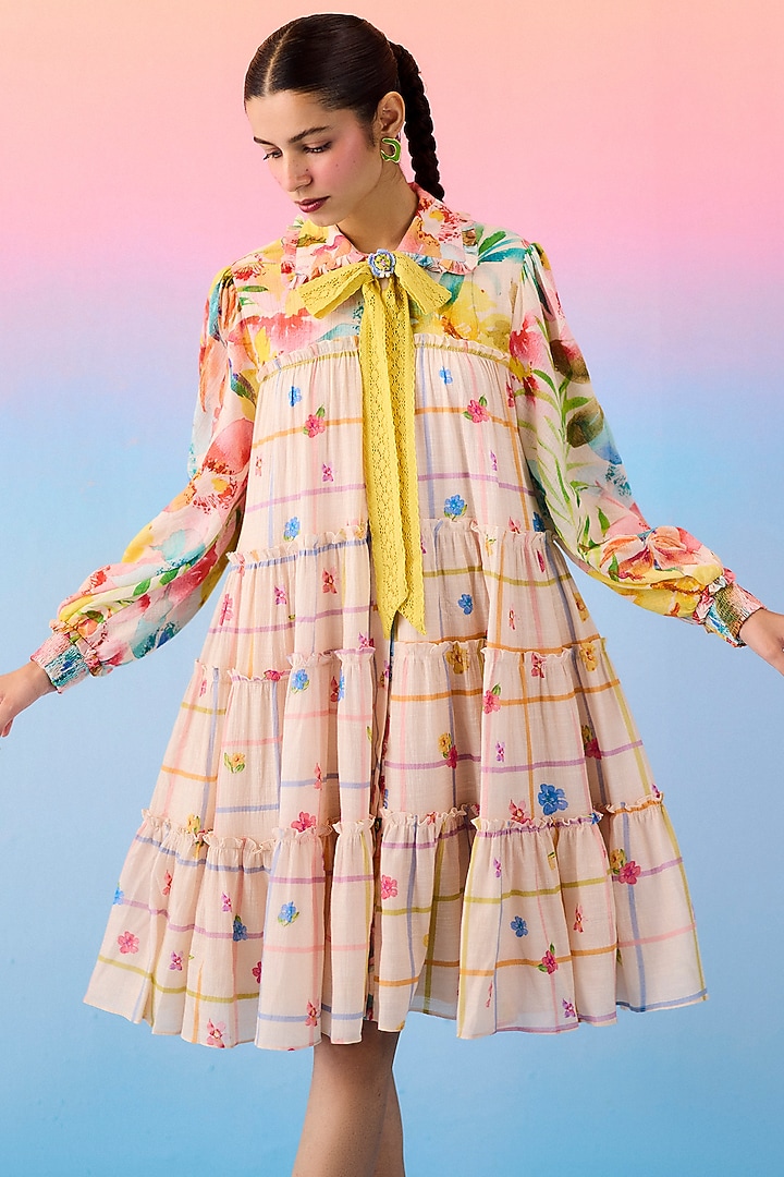 Multi-Colored Organic Fabric Shirt Vacation Dress by Uri by Mrunalini Rao at Pernia's Pop Up Shop