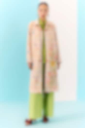 Multi-Colored Organic Fabric Embroidered Checkered Jacket by Uri by Mrunalini Rao at Pernia's Pop Up Shop