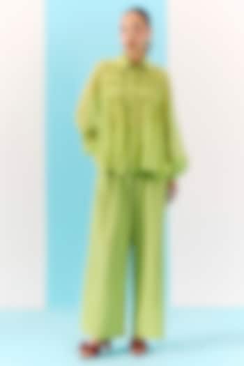 Fresh Green Organic Fabric Co-Ord Set by Uri by Mrunalini Rao at Pernia's Pop Up Shop