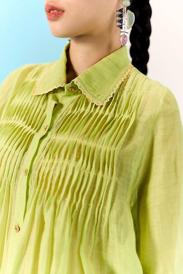 Fresh Green Organic Fabric Co-Ord Set by Uri by Mrunalini Rao at Pernia's Pop Up Shop