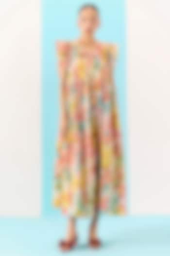 Multi-Colored Organic Fabric Vacation Dress by Uri by Mrunalini Rao at Pernia's Pop Up Shop