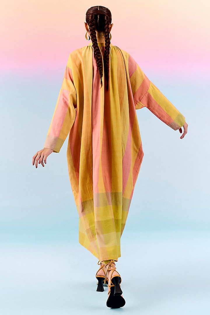 Multi-Colored Organic Fabric Striped Shirt Vacation Dress by Uri by Mrunalini Rao at Pernia's Pop Up Shop