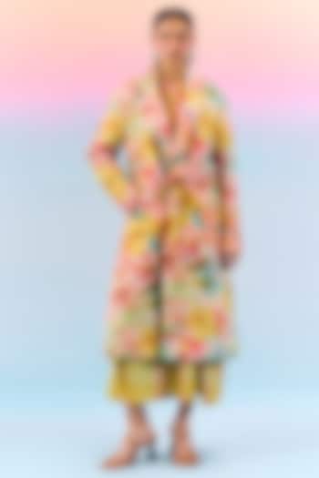 Multi-Colored Organic Fabric Quilted Overcoat by Uri by Mrunalini Rao at Pernia's Pop Up Shop