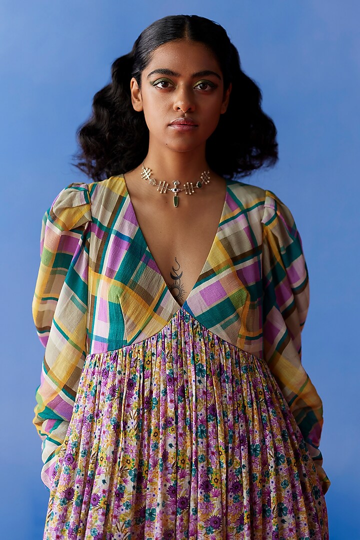 Turquoise Organic Fabric Layered Midi Vacation Dress
by Uri by Mrunalini Rao at Pernia's Pop Up Shop