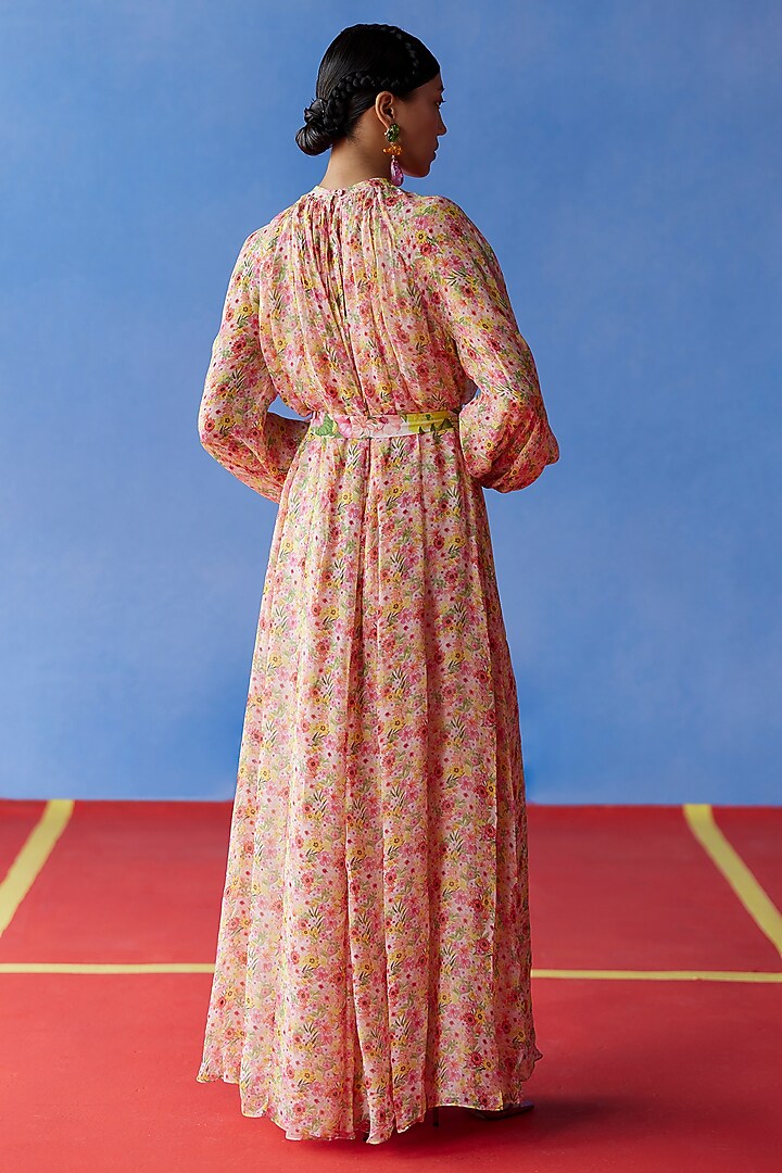 Multi-Colored Organic Fabric Maxi Vacation Dress by Uri by Mrunalini Rao at Pernia's Pop Up Shop