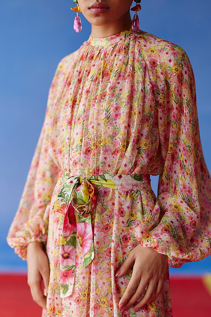 Multi-Colored Organic Fabric Maxi Vacation Dress by Uri by Mrunalini Rao at Pernia's Pop Up Shop