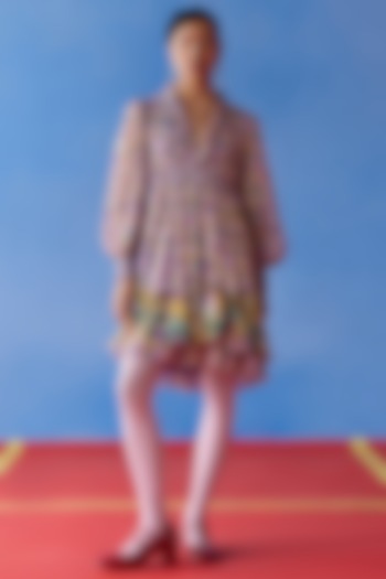 Turquoise Organic Fabric Mini Summer Dress by Uri by Mrunalini Rao at Pernia's Pop Up Shop