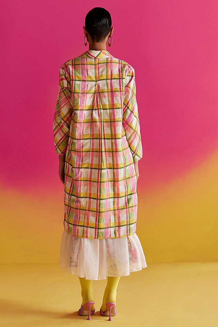 Multi-Colored Linen Reversible Jacket by Uri by Mrunalini Rao at Pernia's Pop Up Shop
