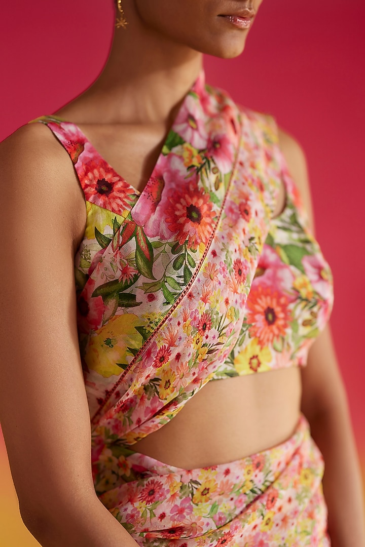 Multi-Colored Organic Fabric Sleeveless Blouse by Uri by Mrunalini Rao at Pernia's Pop Up Shop