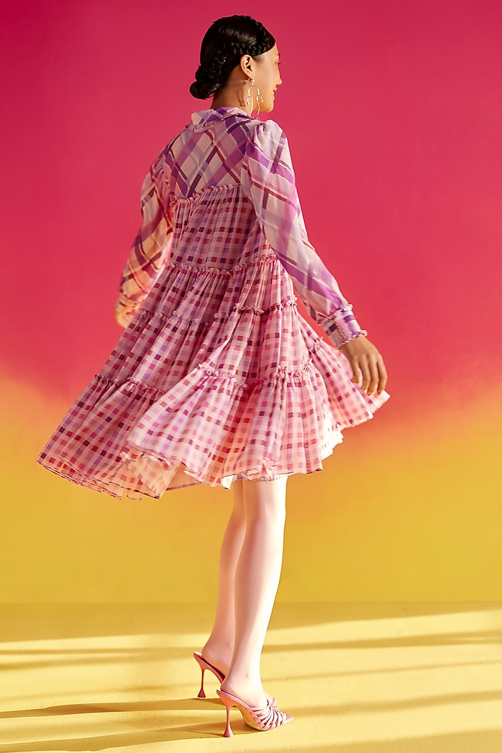 Lilac Chinon Crushed Cotton Vacation Shirt Dress by Uri by Mrunalini Rao at Pernia's Pop Up Shop