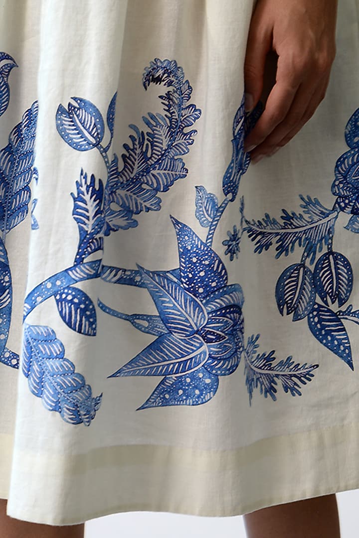 White Printed Summer Dress by Umbar By Payal Pratap at Pernia's Pop Up Shop
