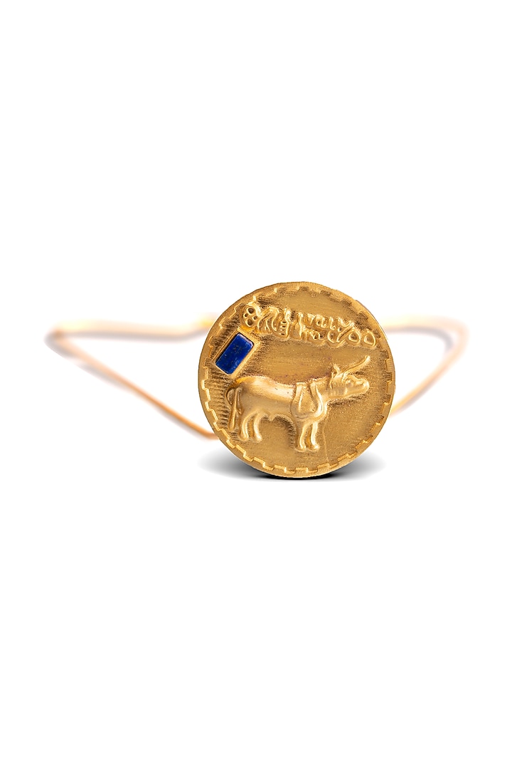 Gold Finish Semi-Precious Lapis Lazuli Pendant Necklace In Sterling Silver by URBANZAVERI at Pernia's Pop Up Shop