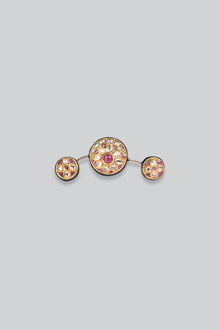 14kt Yellow Gold 24kt Natural Ruby & Polki Ring by UNCUT, by Aditi Amin at Pernia's Pop Up Shop