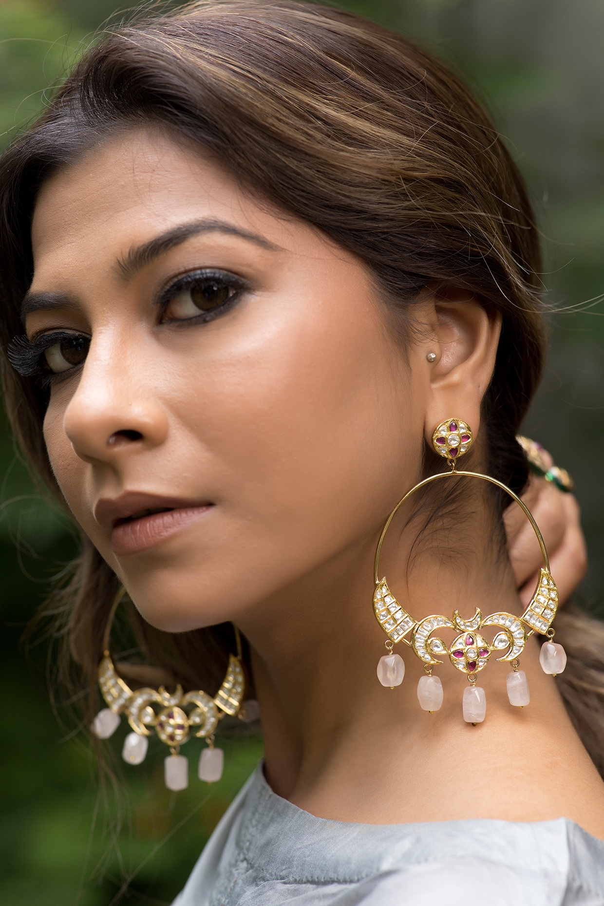 Statement Uncut Kundan Chandbali Earrings – SparklingTrendz