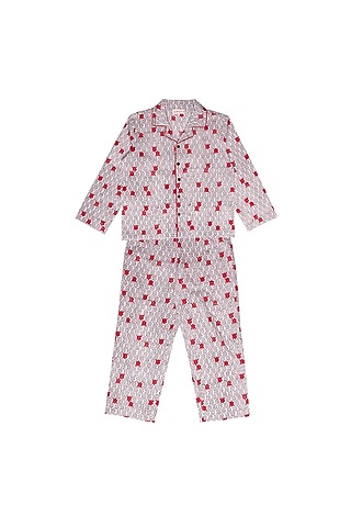 Grey Block Printed Pant Set by My Litte Lambs