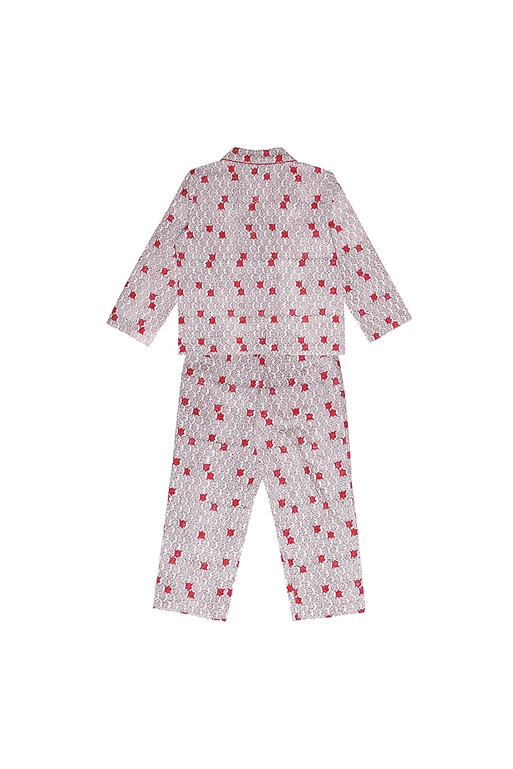 Grey Block Printed Pant Set by My Litte Lambs at Pernia's Pop Up Shop