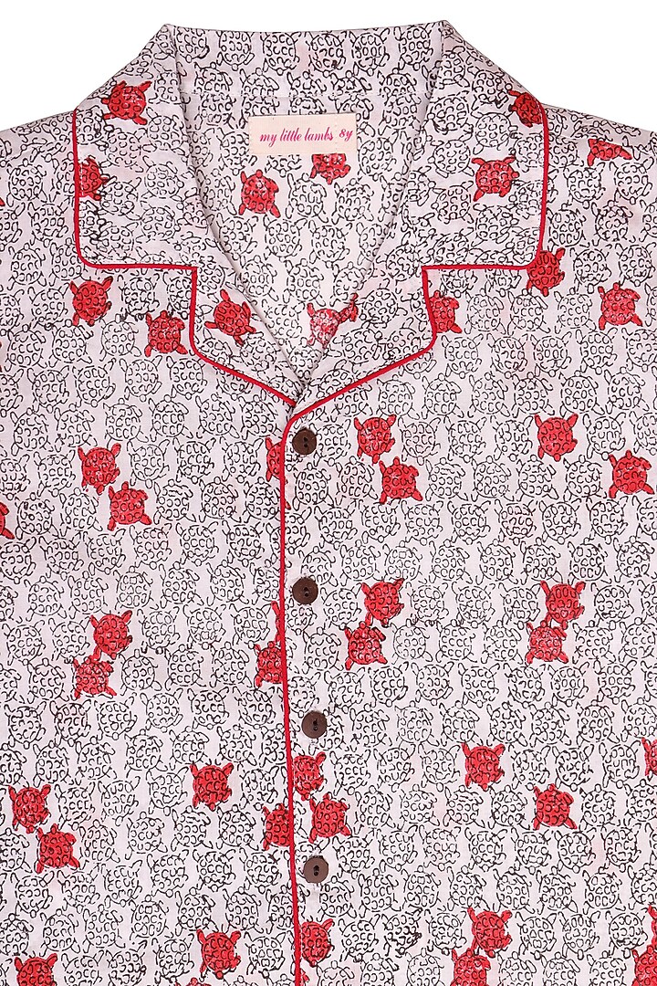 Grey Block Printed Pant Set by My Litte Lambs at Pernia's Pop Up Shop