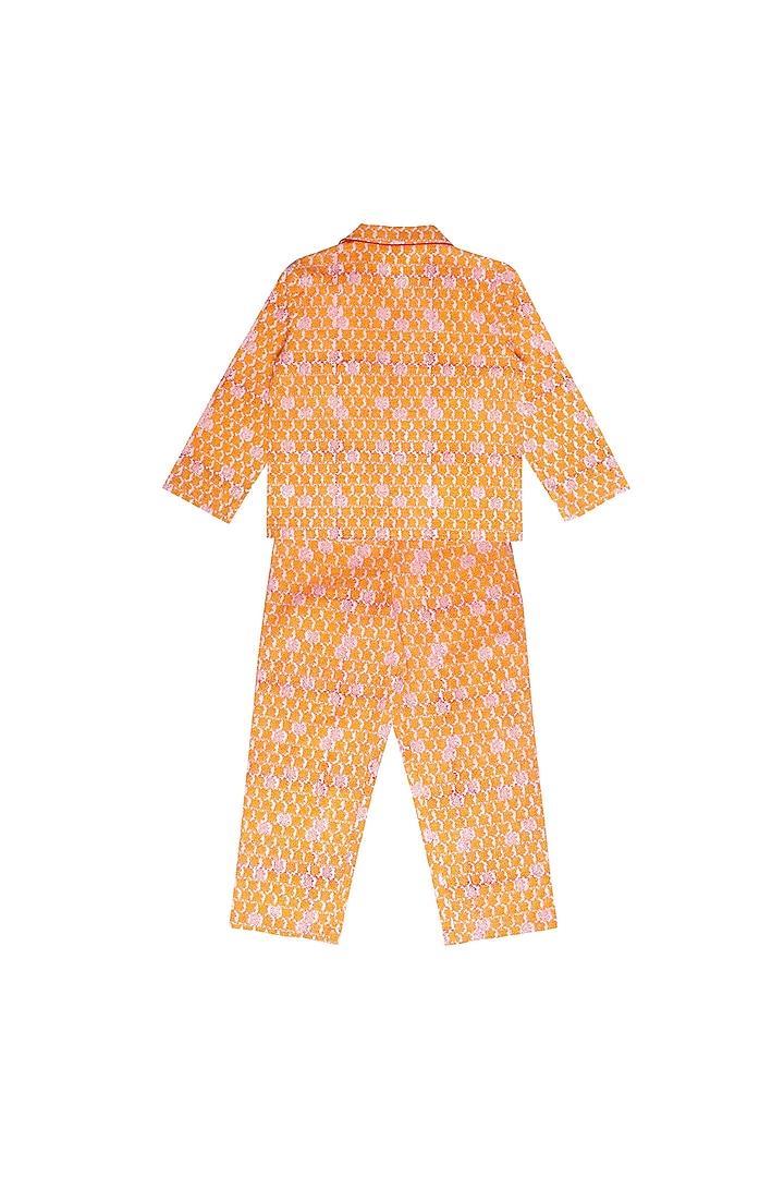 Yellow Block Printed Pant Set by My Litte Lambs at Pernia's Pop Up Shop