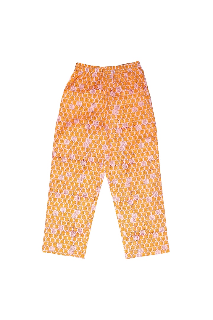 Yellow Block Printed Pant Set by My Litte Lambs at Pernia's Pop Up Shop