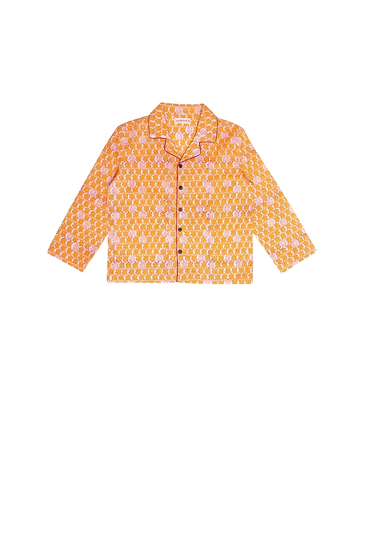 Yellow Block Printed Pant Set by My Litte Lambs at Pernia's Pop Up Shop