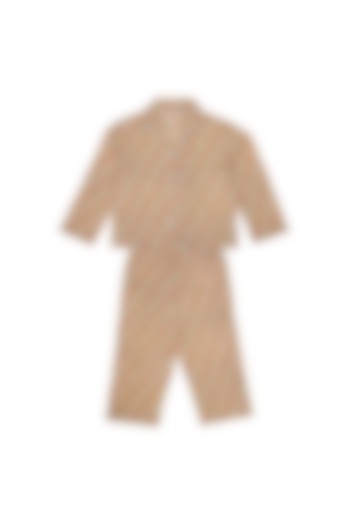 Yellow Cotton Block Printed Pant Set by My Litte Lambs at Pernia's Pop Up Shop