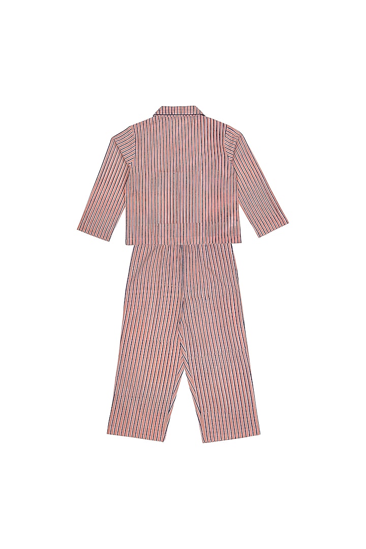 Pink Cotton Block Printed Pant Set by My Litte Lambs at Pernia's Pop Up Shop
