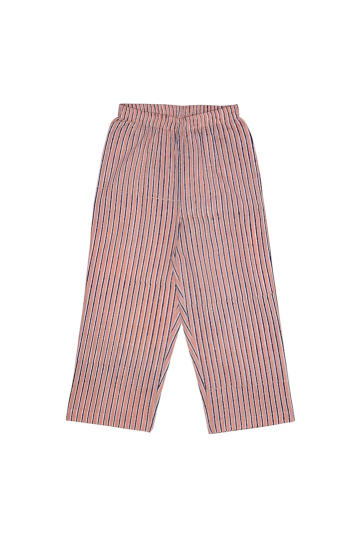 Pink Cotton Block Printed Pant Set by My Litte Lambs at Pernia's Pop Up Shop