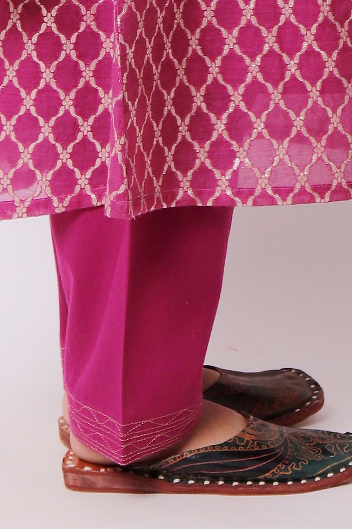 Purple Viscose Cotton Kurta Set For Girls by My Litte Lambs at Pernia's Pop Up Shop