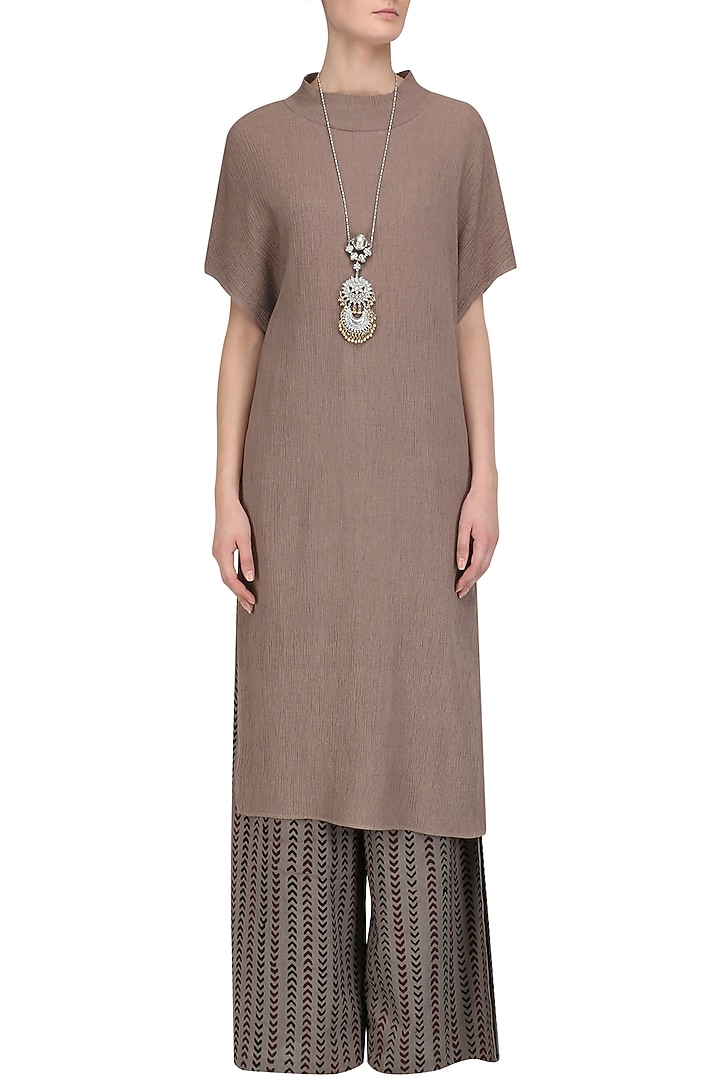 Grey Crinkled Cotton Tunic available only at Pernia's Pop Up Shop.
