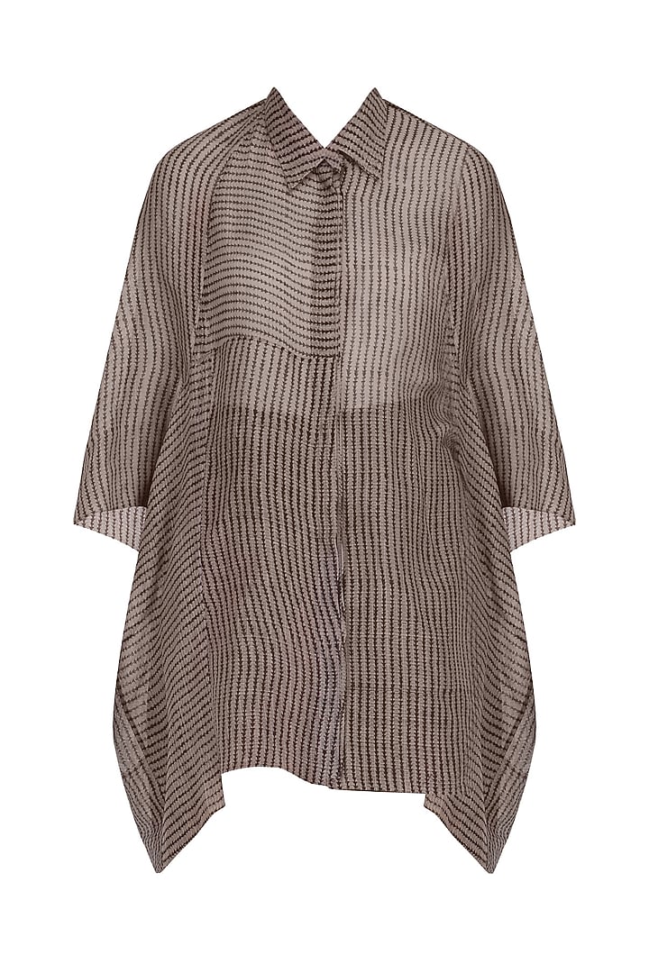 Grey Block Printed Oversized Shirt available only at Pernia's Pop Up Shop.