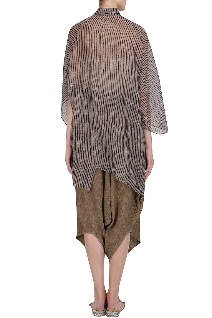 Grey Block Printed Oversized Shirt available only at Pernia's Pop Up Shop.