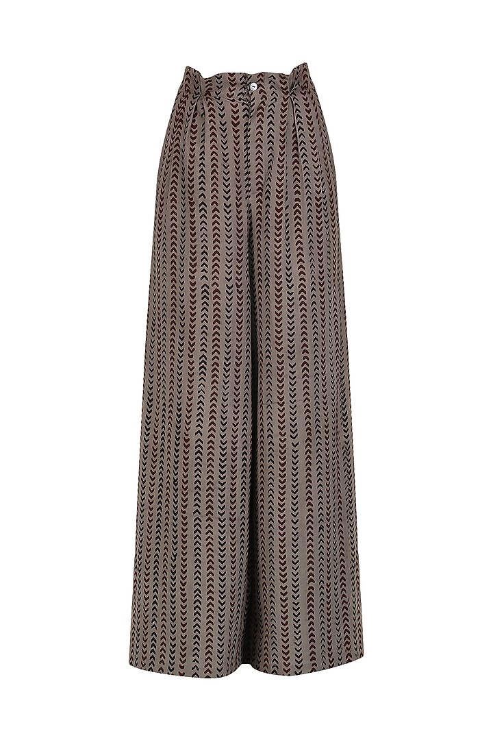 Grey Block Printed Shirt and palazzo pants set available only at Pernia's Pop Up Shop.