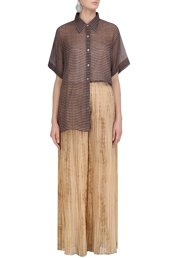 Blush Tye And Dye Pleated Palazzo Pants available only at Pernia's Pop Up Shop.