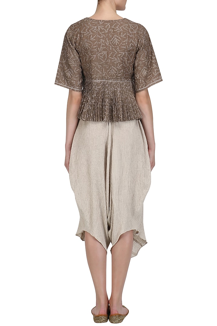 Broken White Crinkled Dhoti Pants available only at Pernia's Pop Up Shop.