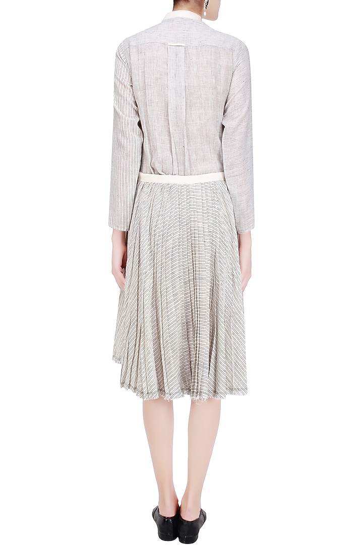 Ecru color button down tunic dress available only at Pernia's Pop Up Shop.