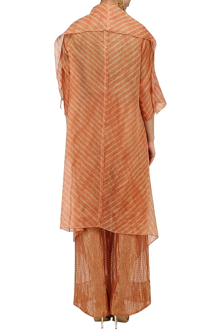 Ochre front open leheria silk shrug available only at Pernia's Pop Up Shop.